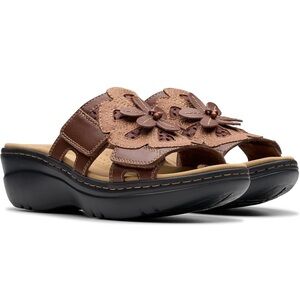 New Clarks Brown Floral Women's Sandals 6